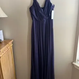 blue dress for baby girl Shannon Lace One Shoulder Bridesmaids Dress main image 1